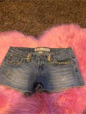 Y2K Micro Low Rise Denim Shorts - size 9 short